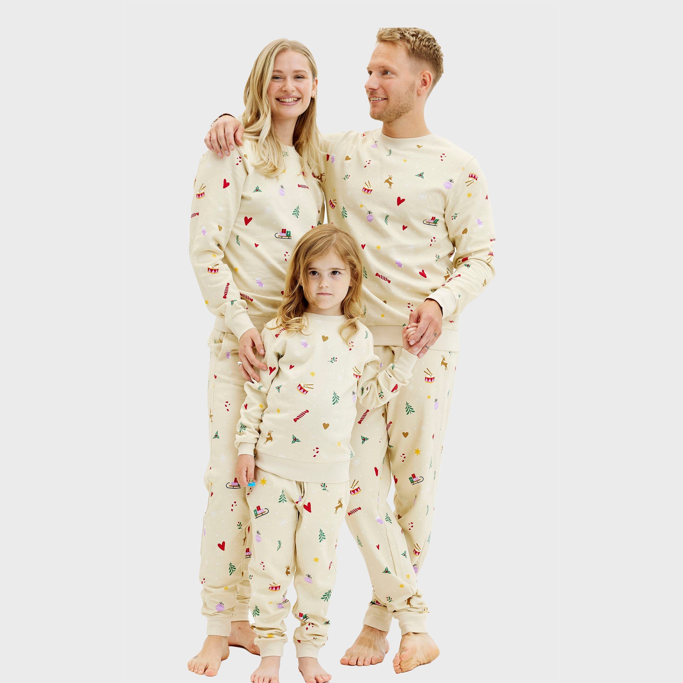 Kerst sweatset beige - Kinderen.